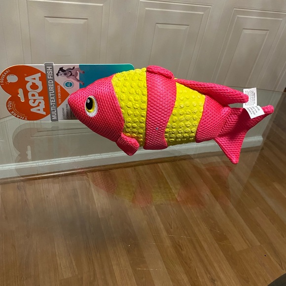 ASPCA Multi-Textured Fish Clinker & Squeaky Dog Toy 12” - Picture 4 of 6